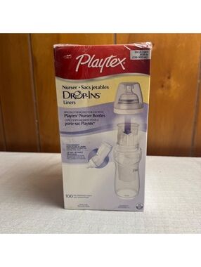 Playtex Nurser Drop-Ins Liners 100 Count 8-10 Oz Pre-Sterilized Sealed NOS